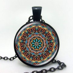 Kvetinová mandala -čierny lak