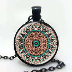 Srdiečková mandala- čierny lak
